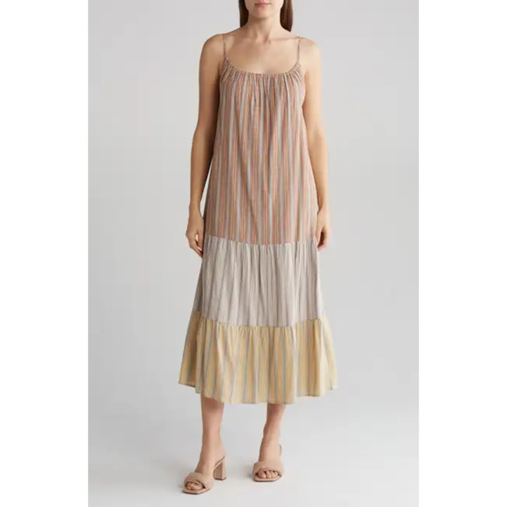 STITCHDROP Cool Beans Tiered Cotton Casual Spring Dress Women Small NWOT